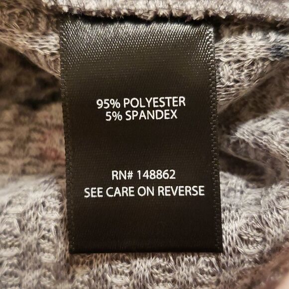 Torrid Purple Floral Long Sleeve Grey Waffle Top Sz 3 - Picture 5 of 6